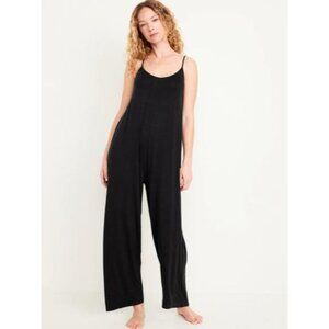 Old Navy Knit Jersey Pajama Jumpsuit, large, black, like new